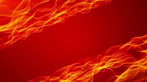 Fluid Red and Orange Particle Waves Background Loop