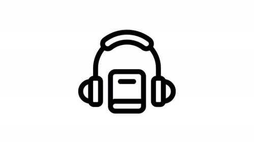 Animated Minimalist Music Player Headphones Icon