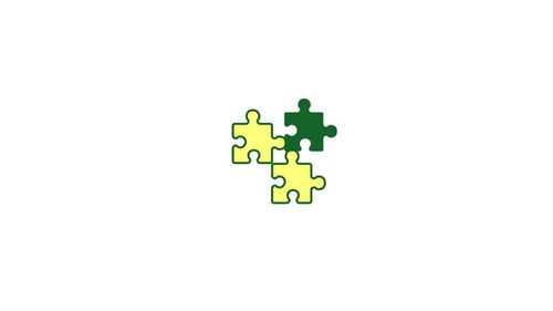 Flat Design Puzzle Pieces Connection Loop Animation