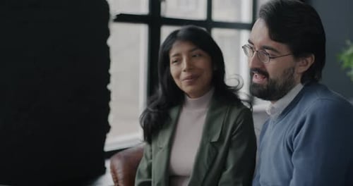 Man and Woman Talk to Each Other