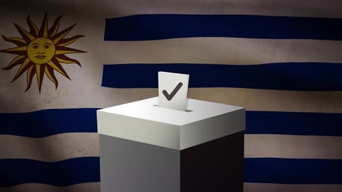 Casting Vote Into The Ballot Box During Uruguay Election