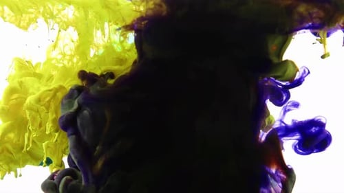 Colorful Liquid Ink Drops Spreading In Water 2