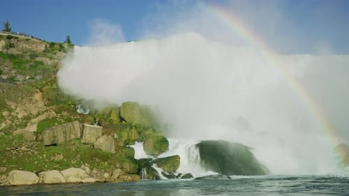 Mist and rainbow at Niagara Falls
