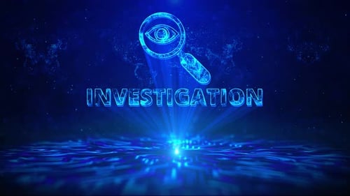 Investigation Text with HUD Rotation Digital Technology Interface Sci Fi Hologram Cyberspace