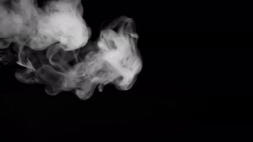 White Smoke Rising on Black Background