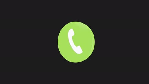 Animated Green Phone Call Icon Ringing