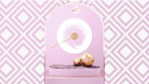 Dynamic lever hitting crystal ball. ASMR 3d animation looped