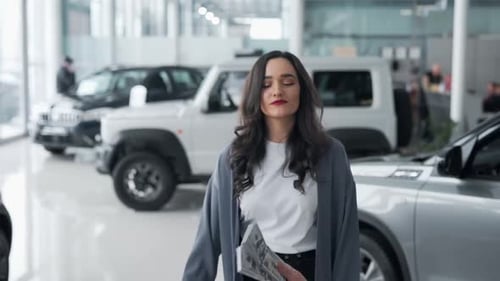 A young woman with a smartphone gets quick offers regarding money and shopping