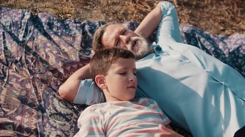 Relaxing Moments with Grandson in Nature