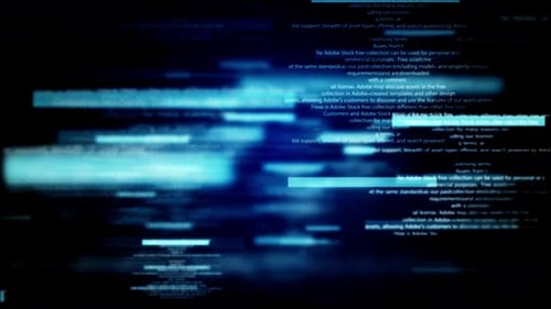 Animación de datos digitales moviéndose sobre fondo posterior