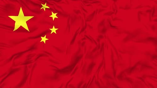 Realistic Chinese National Flag Waving Seamless Loop