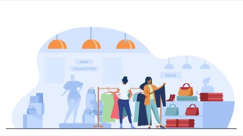 Women Choosing Clothes in Store