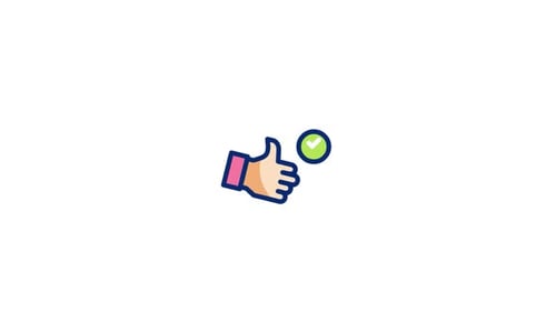 Animated Thumbs Up Icon with Green Checkmark