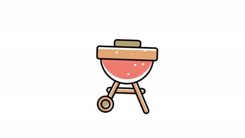 animation of Of a pink grill.
