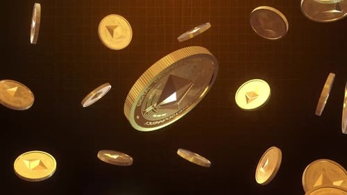 Ethereum Cryptocurrency Coin Rotating Animation