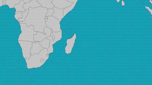 Madagascar Country Highlight on Animated Flat Map