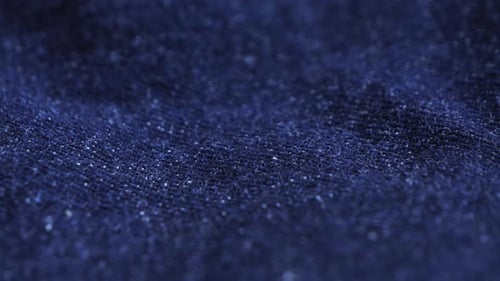 Blue Fabric Texture Macro Close Up
