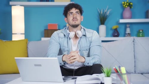 Praying christian college student.