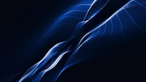 Abstract Blue Wavy Lines Data Flowing Background Animation