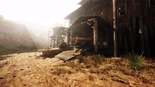 Old Wild West Desert Cowboy Town