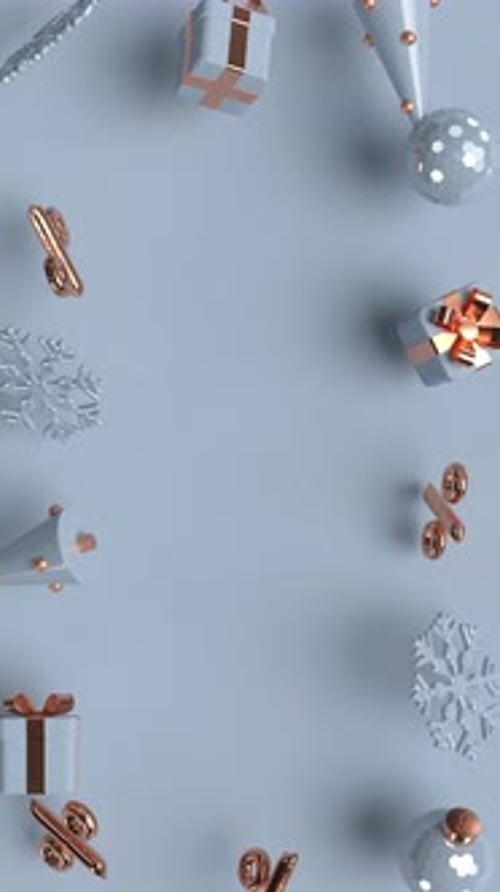 Falling Christmas Gifts and Percentages Sales Promotion Vertical Background