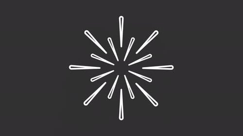 Firecracker white line art animated icon. Motion graphic animation happy new year themed