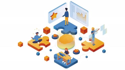 Office Workers Activities 2D Motion Graphics