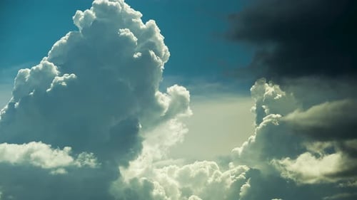 Landscape of Dark Ominous Clouds Forming on Stormy Sky During Heavy Thunderstorm