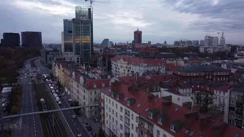 Skyline Drone Aerial Urban Architecture Sunset