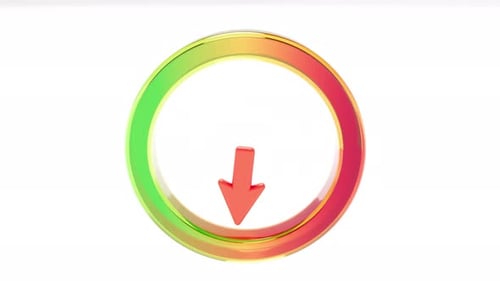 3d Circle Rainbow Indicator on White Bh Able to Loop Endless