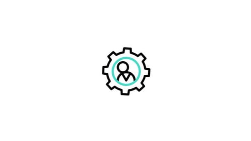 Animated User Settings Icon with Rotating Gear