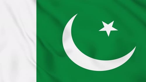 Realistic Waving Flag of Pakistan Loop Animation
