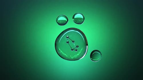 Molecular Structure in Green Fluid Bubbles Science Background