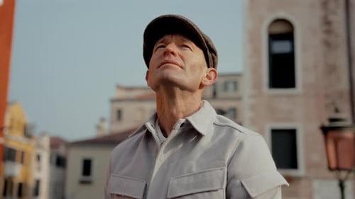 CloseUp Of A Man Exploring The Sights In Venice