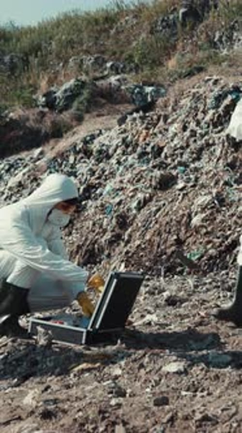 Scientists Examining Toxic Waste at Landfill Dump Site