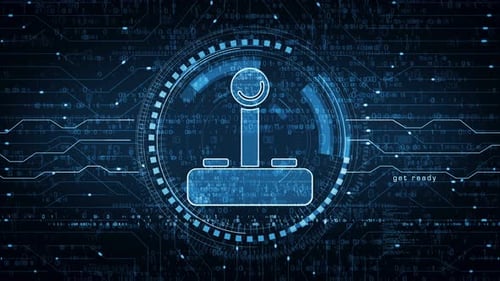 Joystick gaming symbol loop digital concept