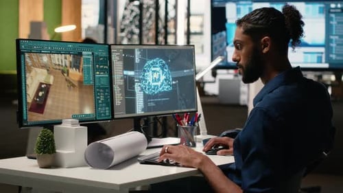 Real Estate Developer Works with Artificial Intelligence and Interior Design
