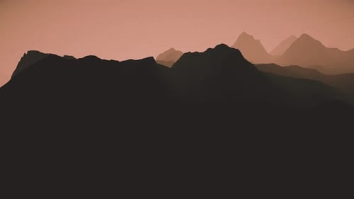 Futuristic mountain silhouette