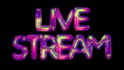 Irisierende Livestream-Bildunterschrift