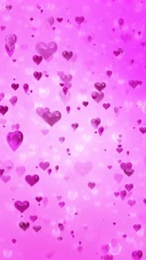 Floating Pink Hearts Background Loop for Romantic Videos