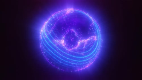 Abstract Futuristic Sphere with Glowing Particles and Lines