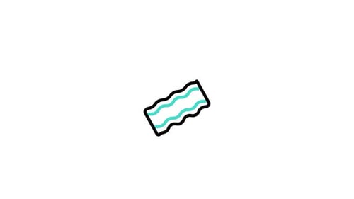 Animated Flat Design Bacon Strip Icon Reveal