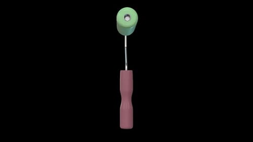 Mint Green Paint Roller with Pink Handle