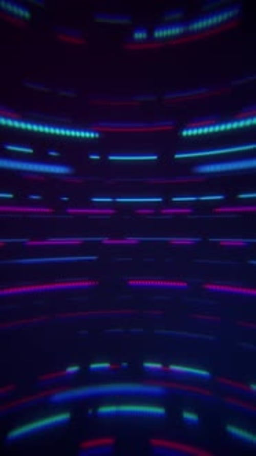 Neon Futuristic Digital Lines Tunnel Loop Background
