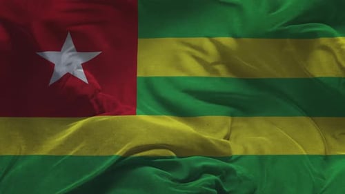 Dynamic Togo Flag Waving with Realistic Fabric Texture