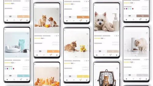 E-Commerce-Verkauf von Produkten aus der Tierhandlung per Telefon