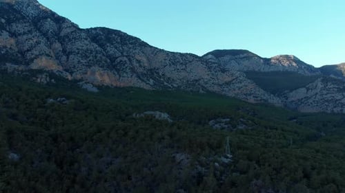 Lush Mountains and Forest Aerial Landscape View