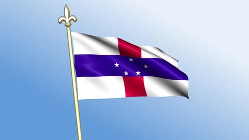 Waving Flag of Netherlands Antilles Seamless Loop