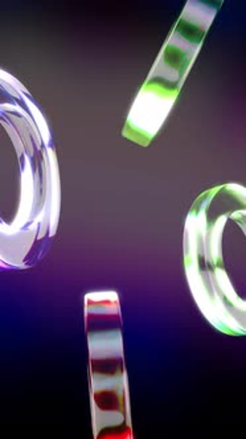 Fondo vertical de cristal. Animación 3D en bucle. Fondo estético azul abstracto.