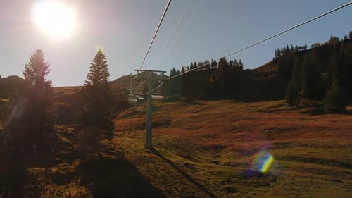 Ski lift in Swiss Alps